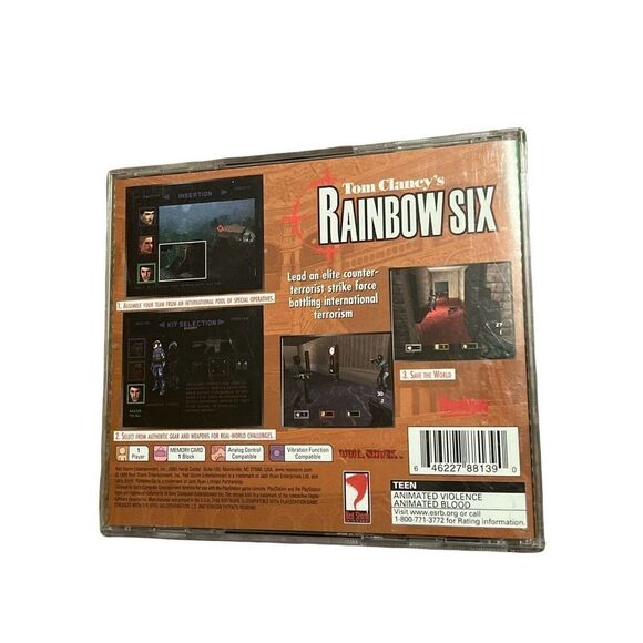Tom Clancy's Rainbow Six (Sony PS1, 1999) Complete Black Label Playstation 1 - Picture 2 of 10